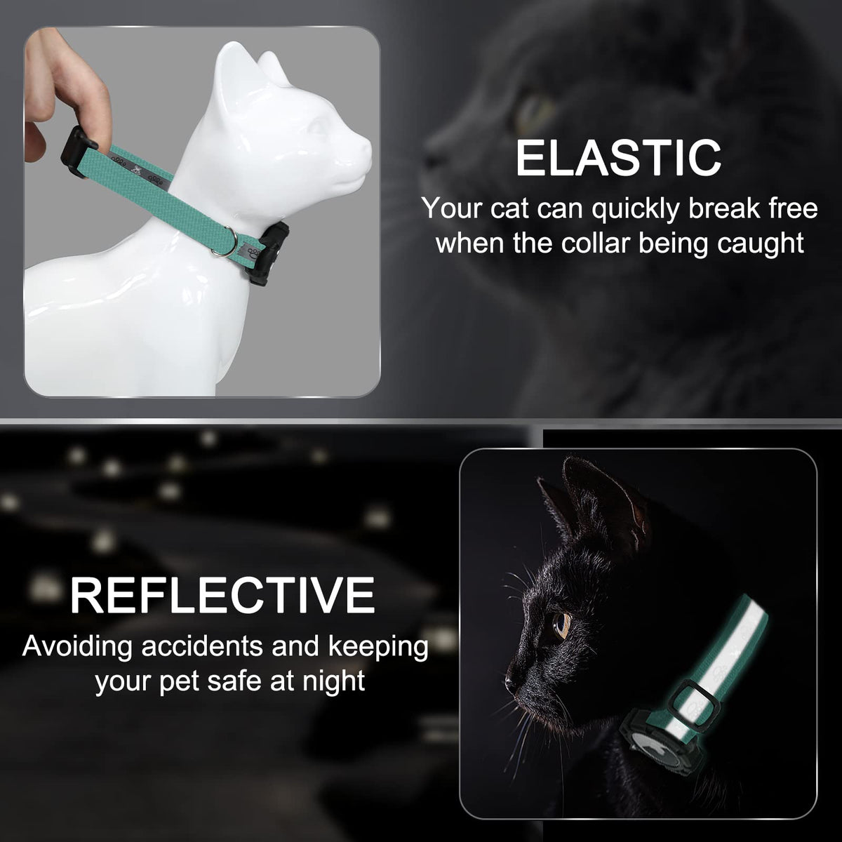 Reflective AirTag Cat Collar F409