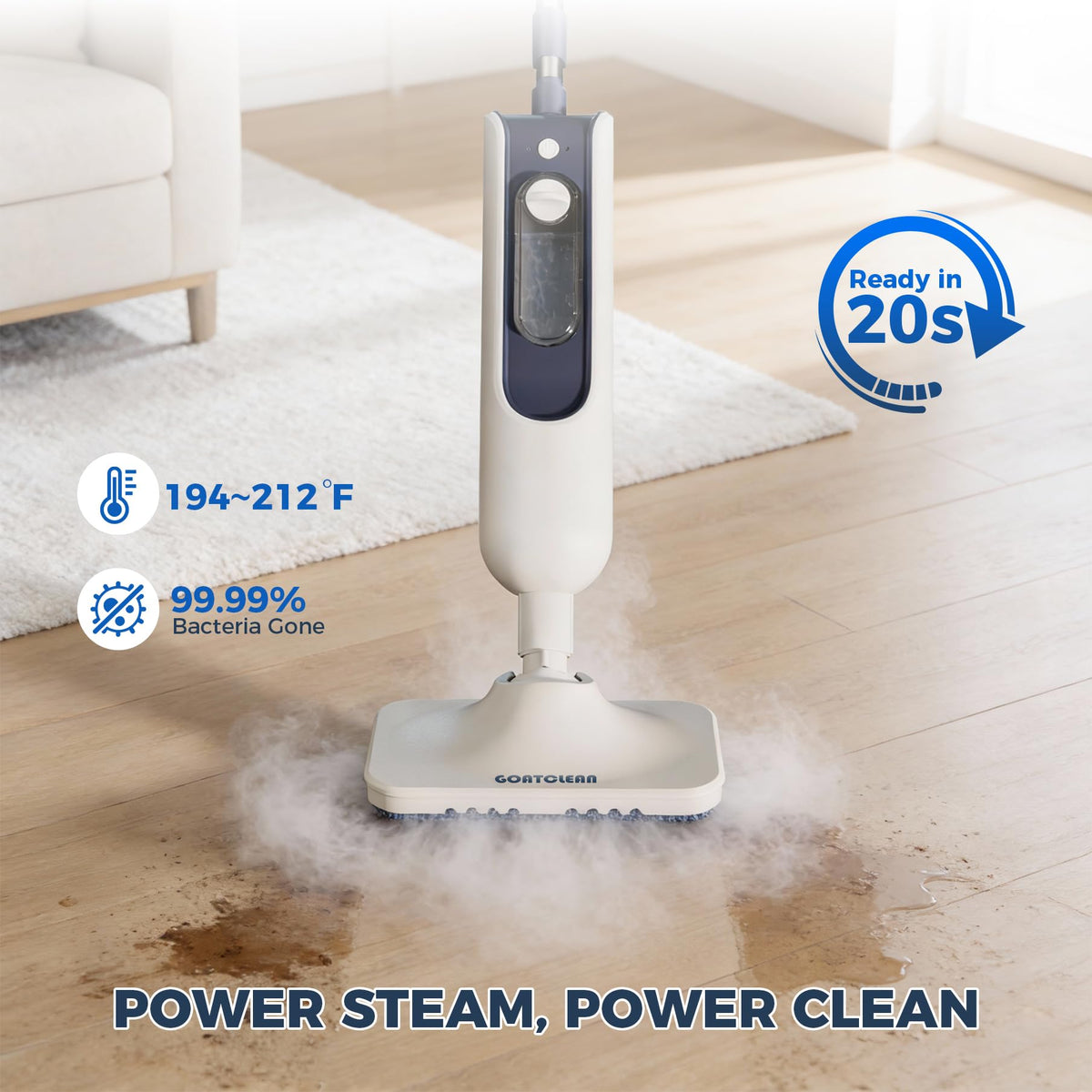 11-in-1 Dual-Mode Steam Mop, 13.5 Fl Oz Steam Cleaner U2661