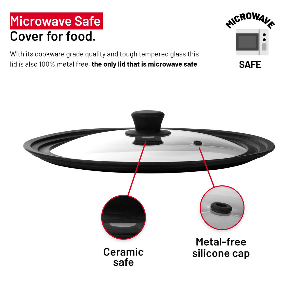 Universal Tempered Glass Lids with Silicone Rim, 2-Pack M46391