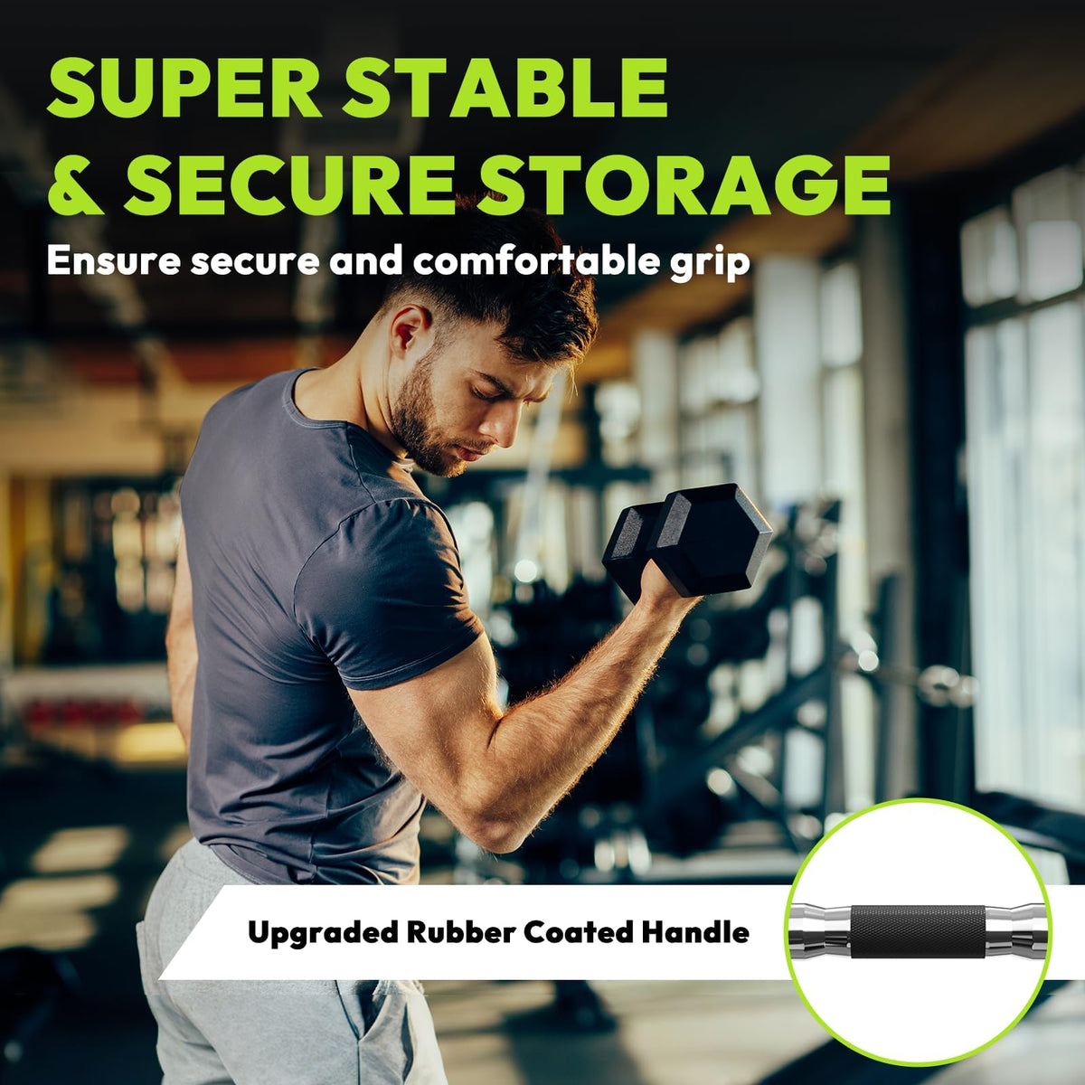 Hex Dumbbell Set with Vertical Storage Rack G77827