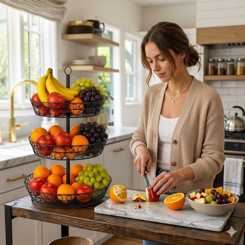 3-Tier Metal Fruit Basket U68133