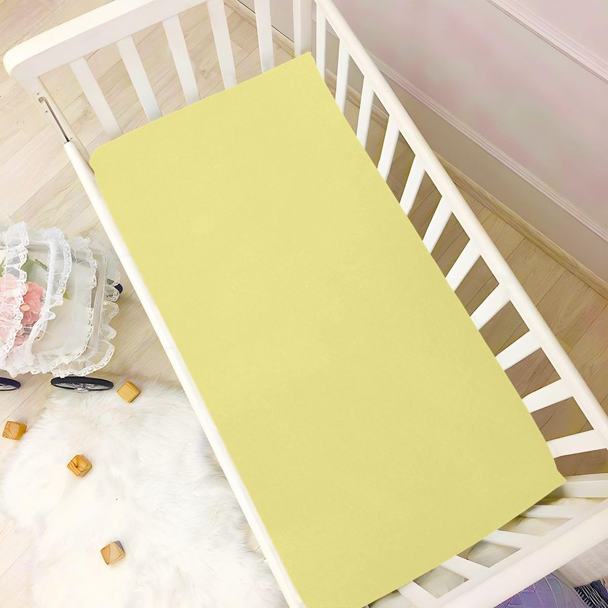 Khaki Microfiber Fitted Crib Sheet Y30706