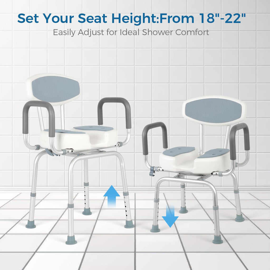 Heavy Duty Shower Chair with Arms and Back T333522