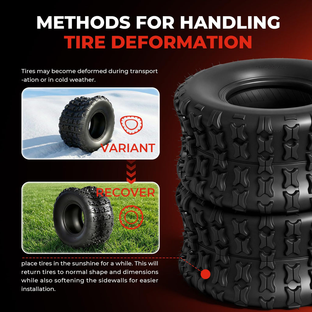 Set of 2 18x9.5-8 Tubeless All-Terrain Tires T3733