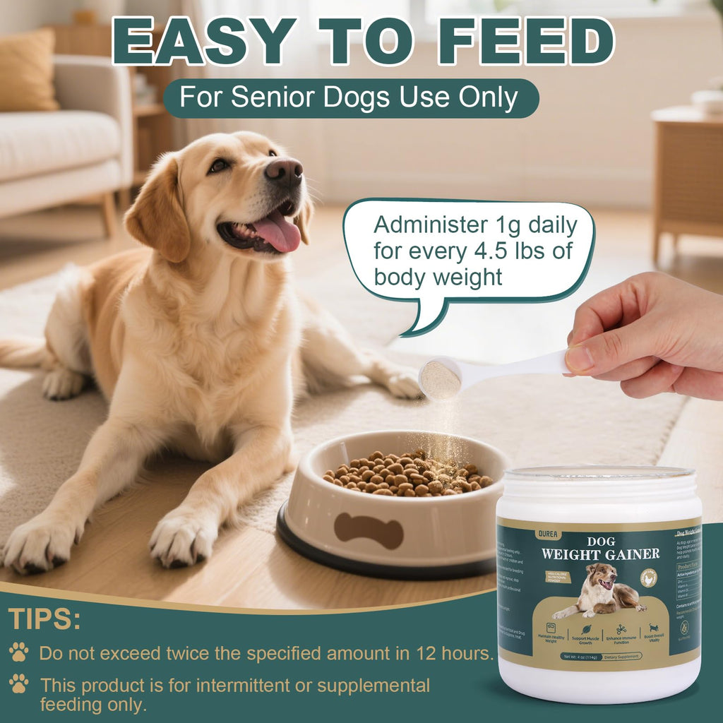 High Calorie Dog Weight Gainer Supplements with Multivitamins, Chicken Liver Flavor, 4oz O9896