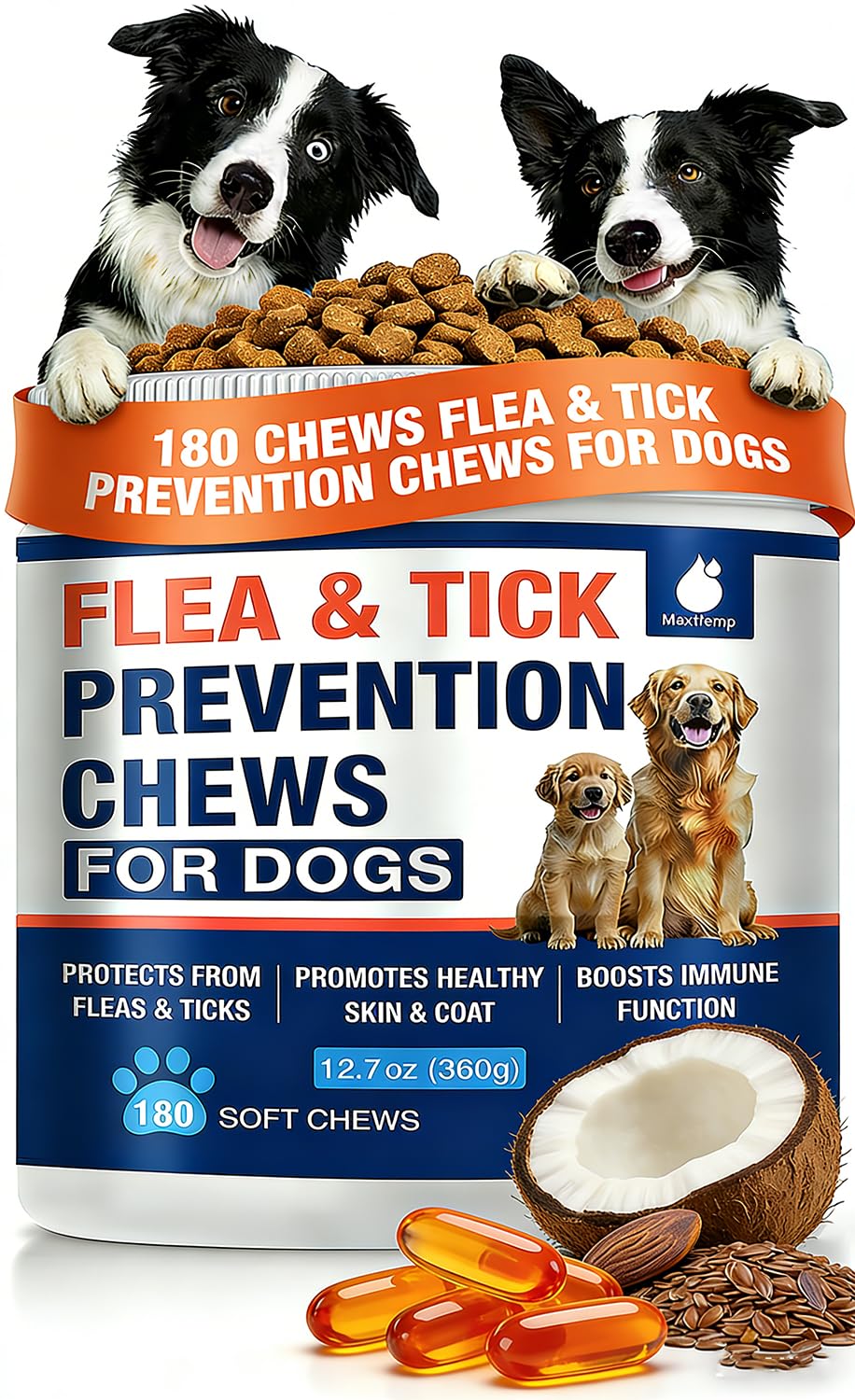 Natural Flea and Tick Prevention for Dogs Chewables F755