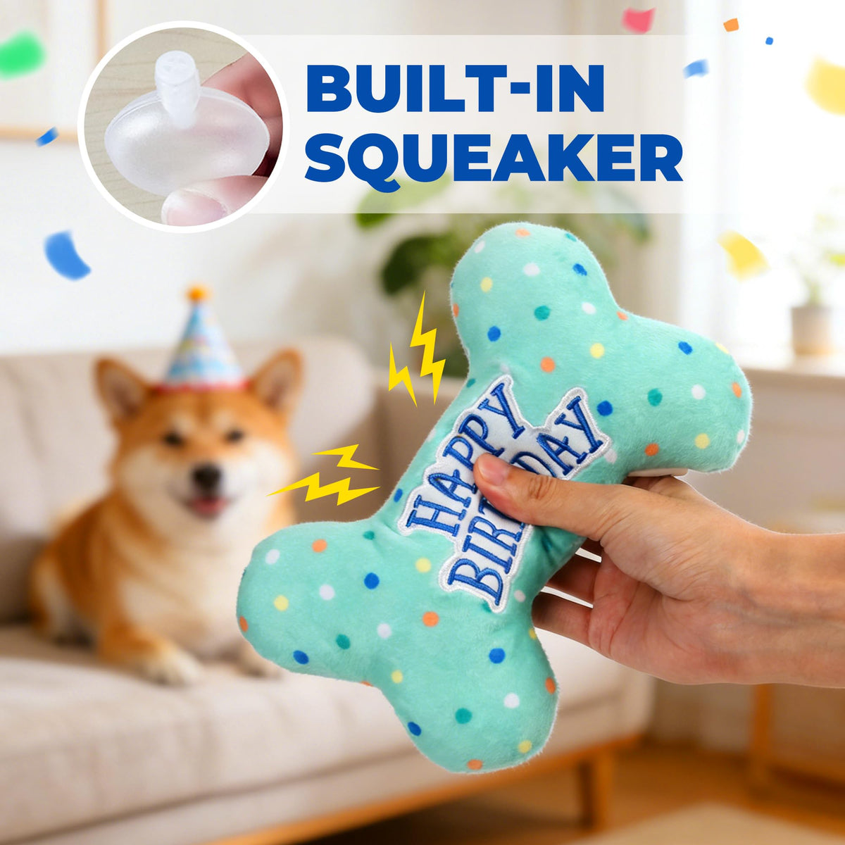 Plush Dog Squeaky Chew Toy Q38490