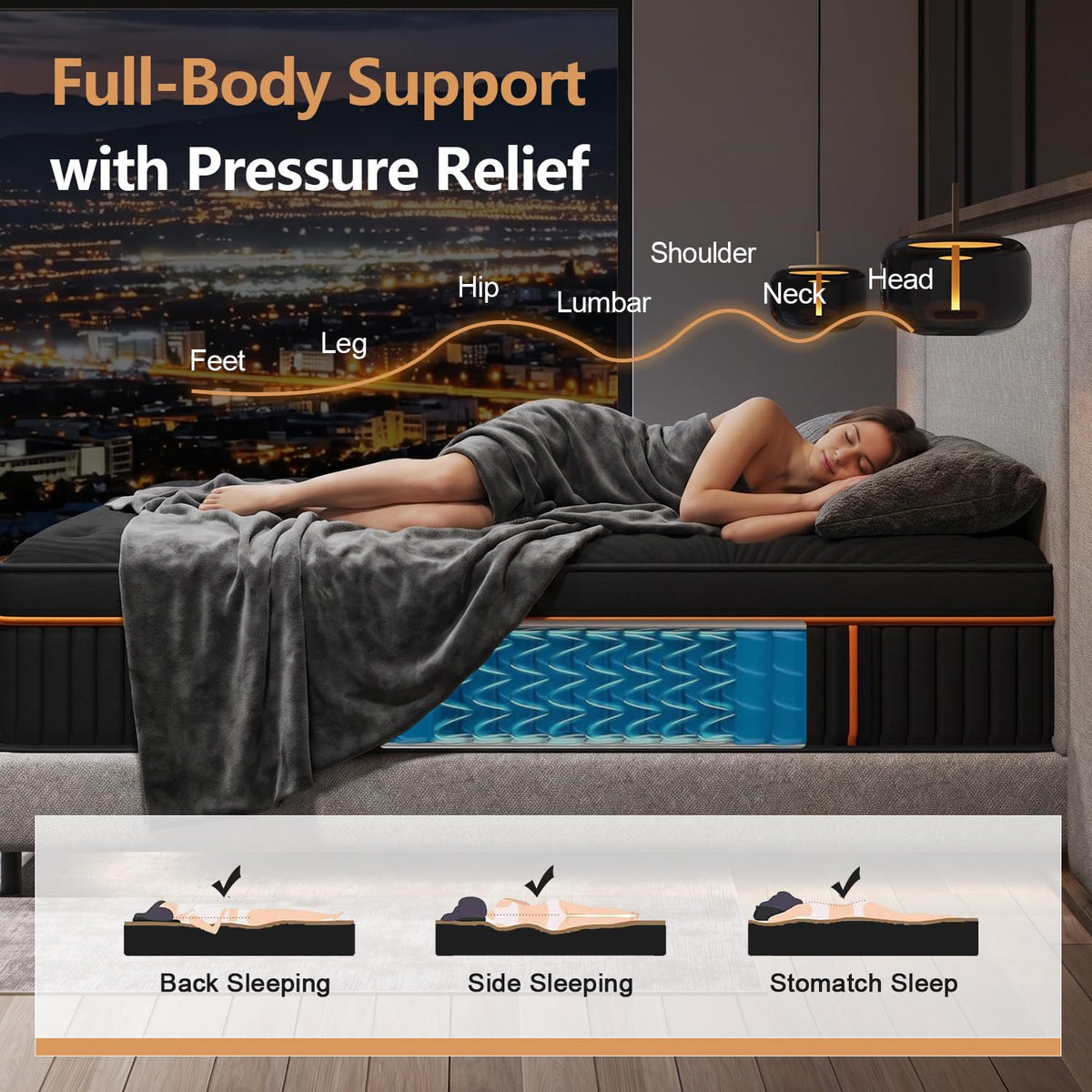 Full Size 14 Inch Hybrid Mattress O4289
