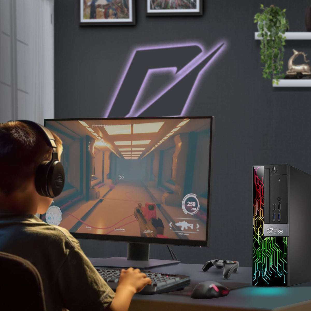 Intel Core i5-8500 16GB DDR4 RAM 256GB SSD GeForce GT 1030 Gaming Desktop Computer X2347