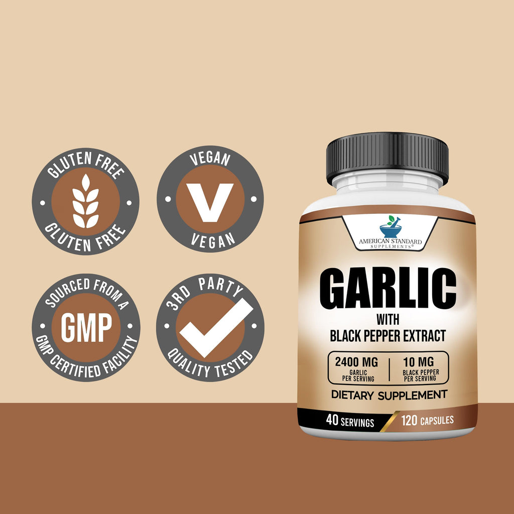 Garlic 2400mg with Black Pepper Fruit Extract 120 Capsules G511157
