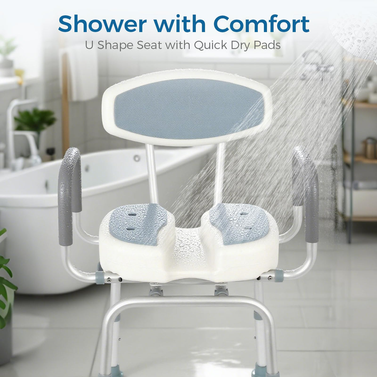 Heavy Duty Shower Chair with Arms and Back T333522
