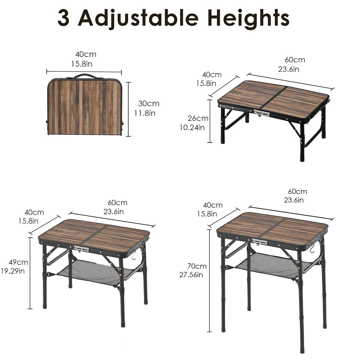 Folding Adjustable Height TV Tray Table X3435