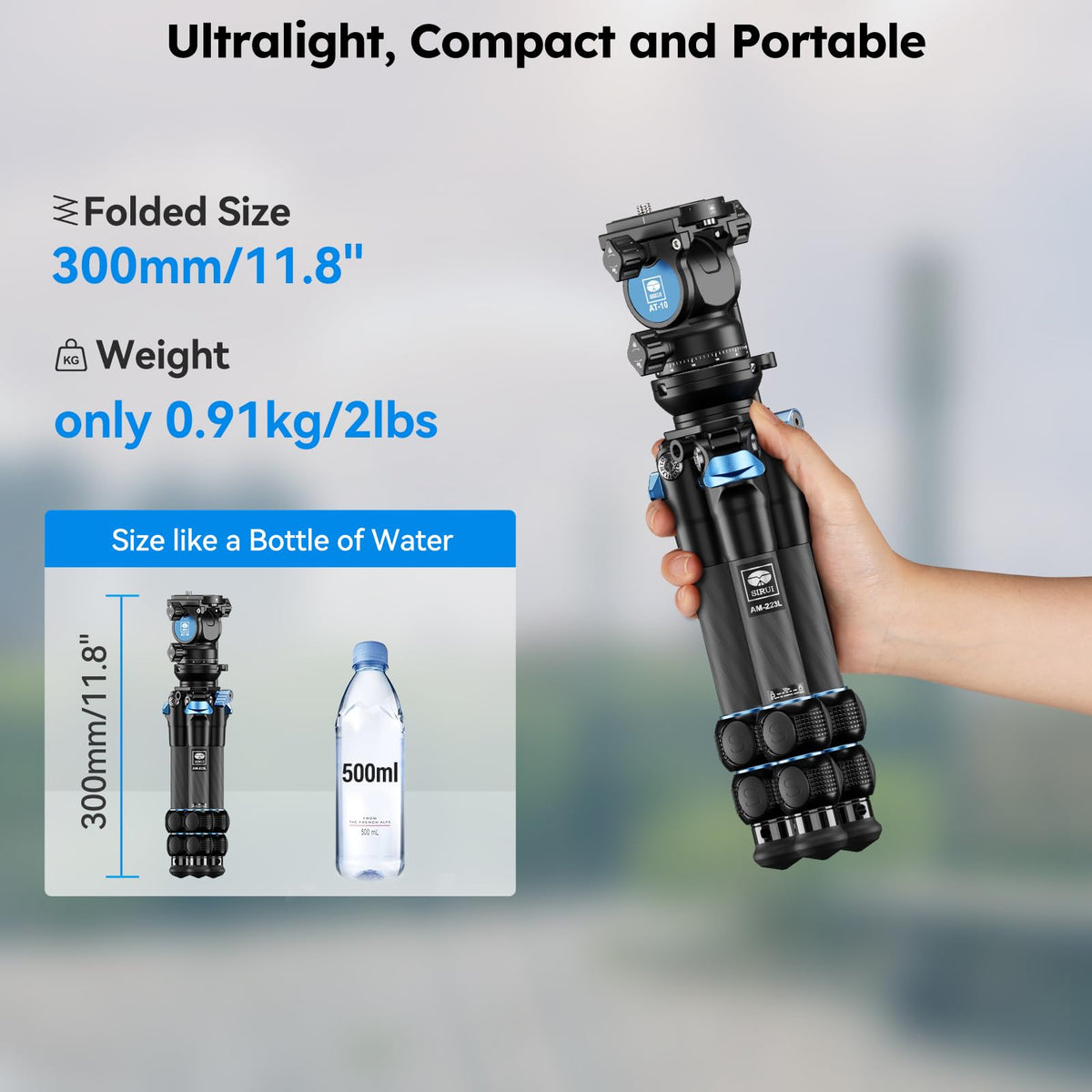 Carbon Fiber Tabletop Tripod Kit with Fluid Head A236