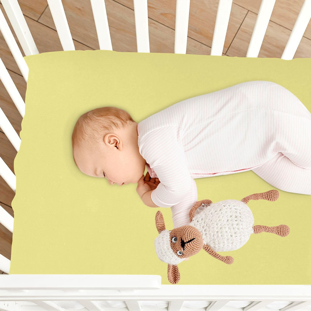 Khaki Microfiber Fitted Crib Sheet Y30706