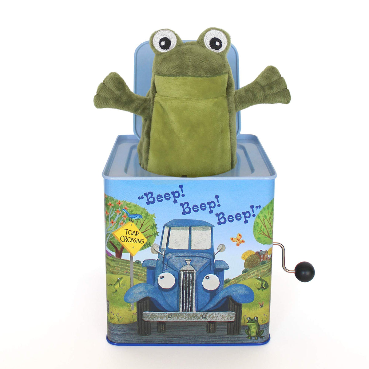 Blue Truck Jack-in-The-Box Plush Toy with Music R135540