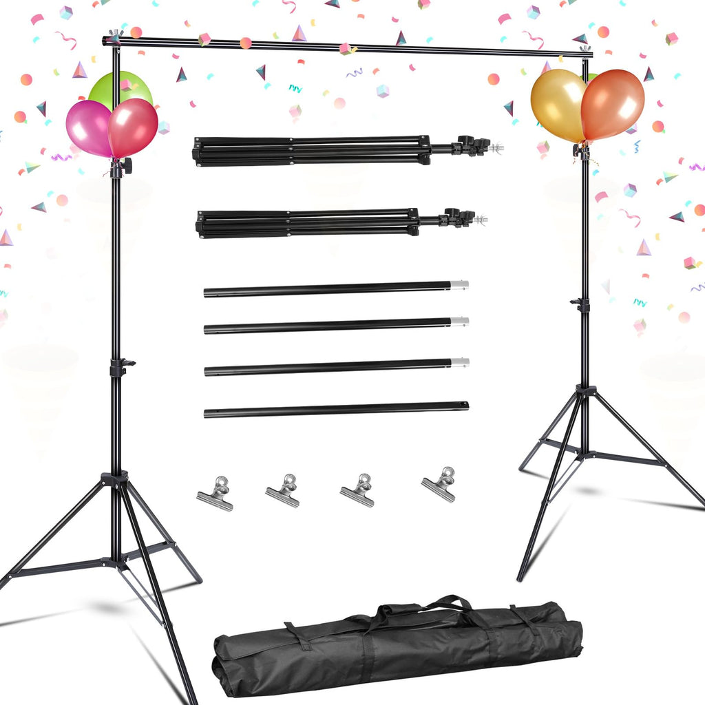 10ft Adjustable Backdrop Stand Kit with Clamps & Carry Bag P344