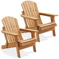 Oversized Folding Adirondack Chair Set of 2 Cedar Wood F29682