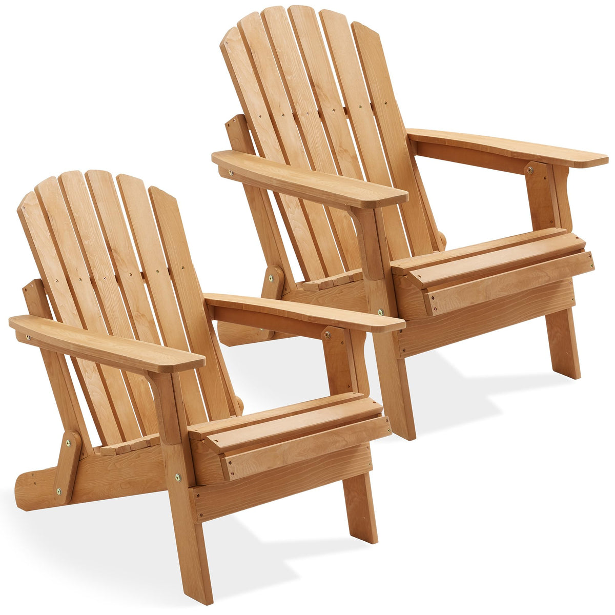 Oversized Folding Adirondack Chair Set of 2 Cedar Wood F29682