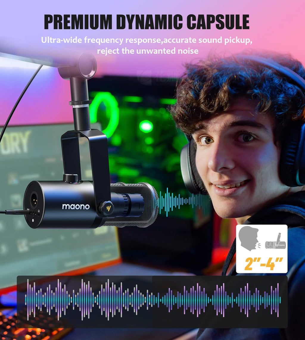 Dynamic Microphone, USB/XLR Podcast PC Mic E21679