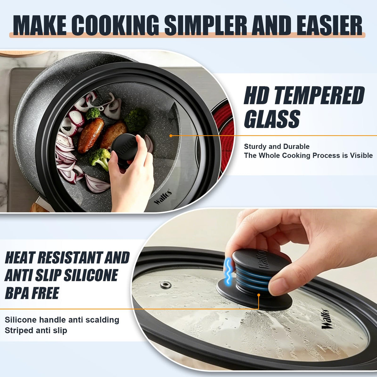 Tempered Glass Universal Lid for Pots, Pans and Skillets Y75724