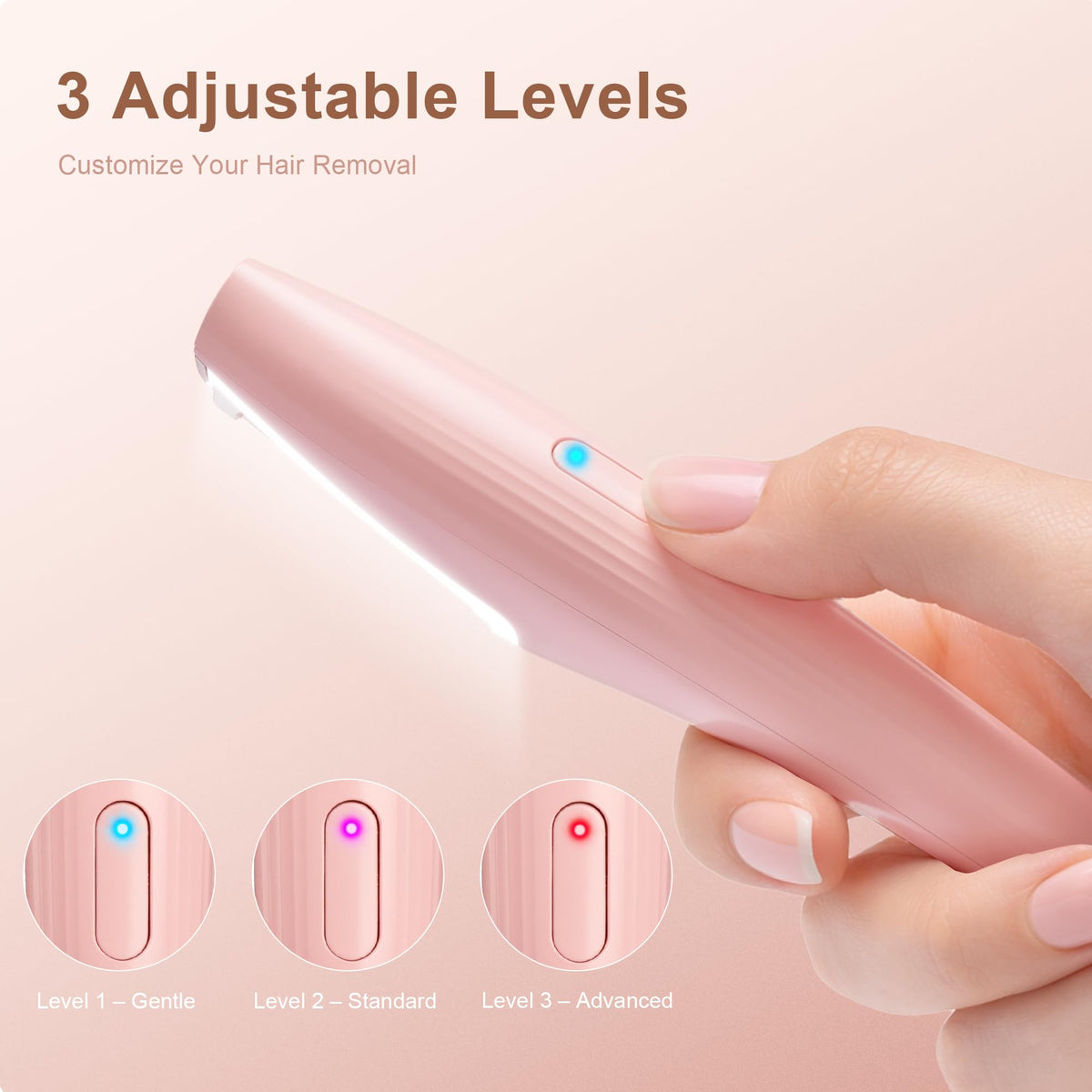Rechargeable Facial Hair Razor with LED Light, 3 Speeds H364838