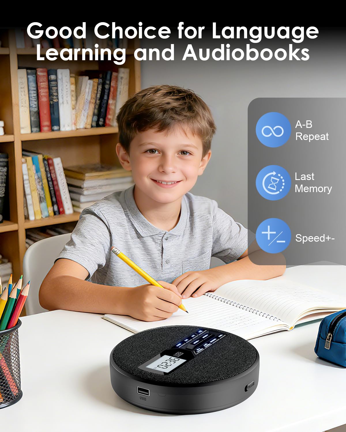 Portable CD Player with Bluetooth & FM Transmitter J118