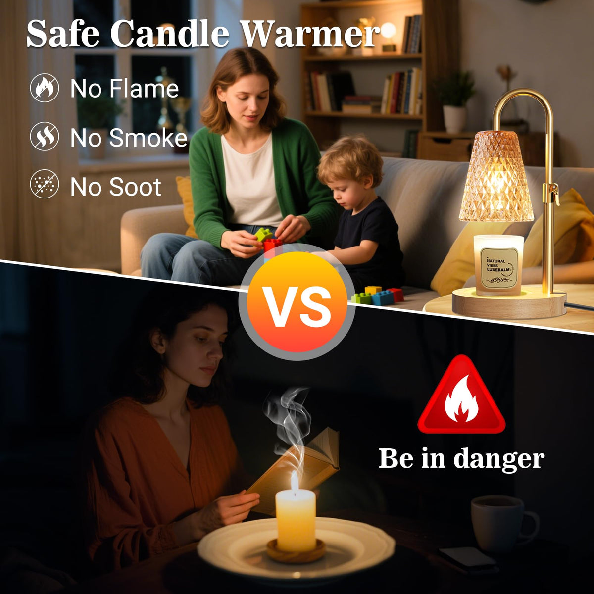 Adjustable Height Candle Warmer Lamp with Timer A41181