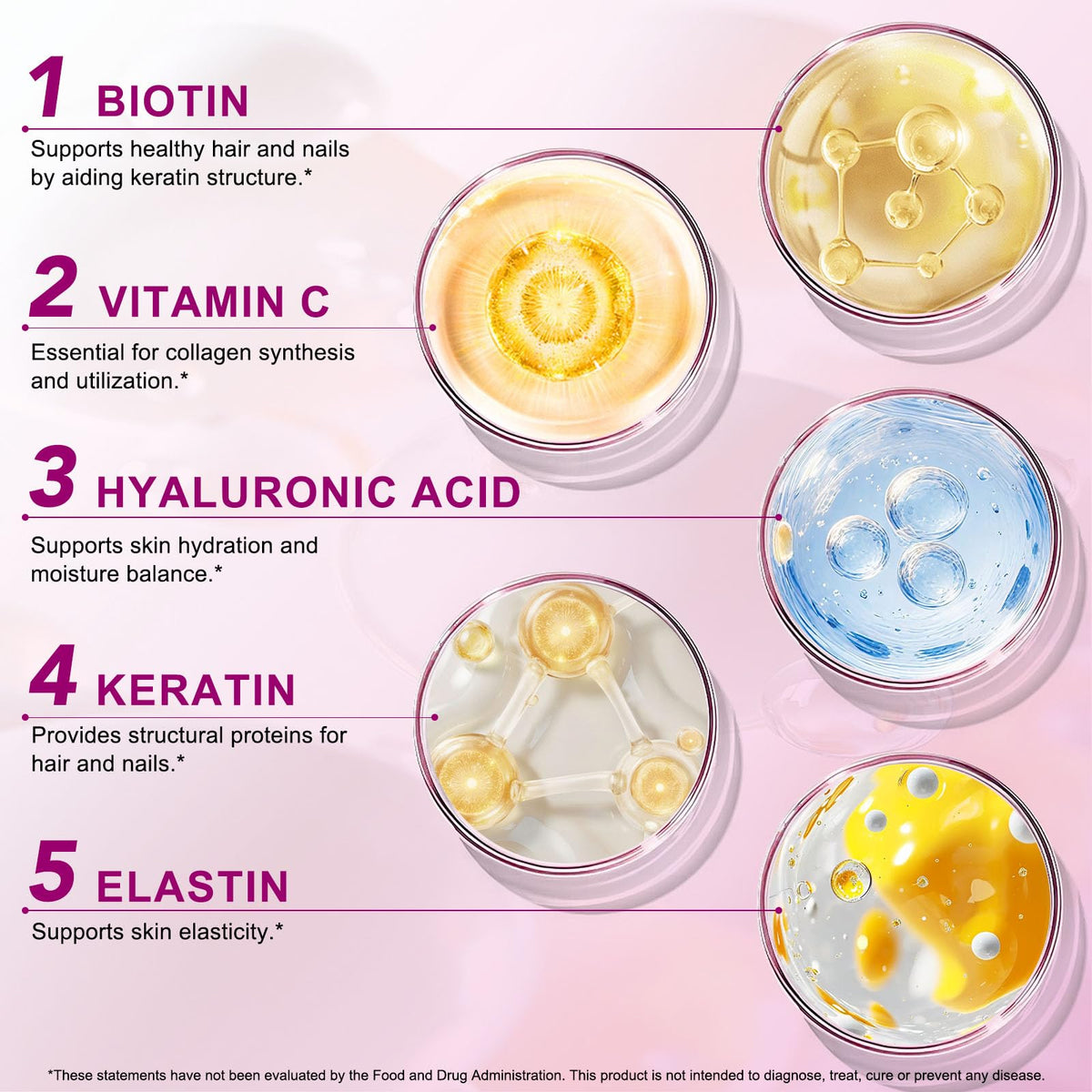 Multi Collagen Peptides Powder Type I II III V X 16oz Y341