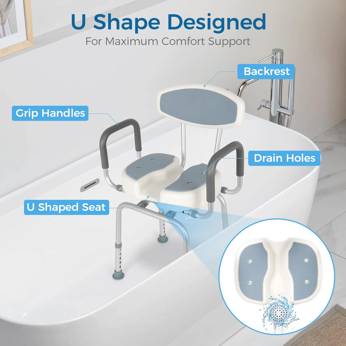 Heavy Duty Shower Chair with Arms and Back T333522