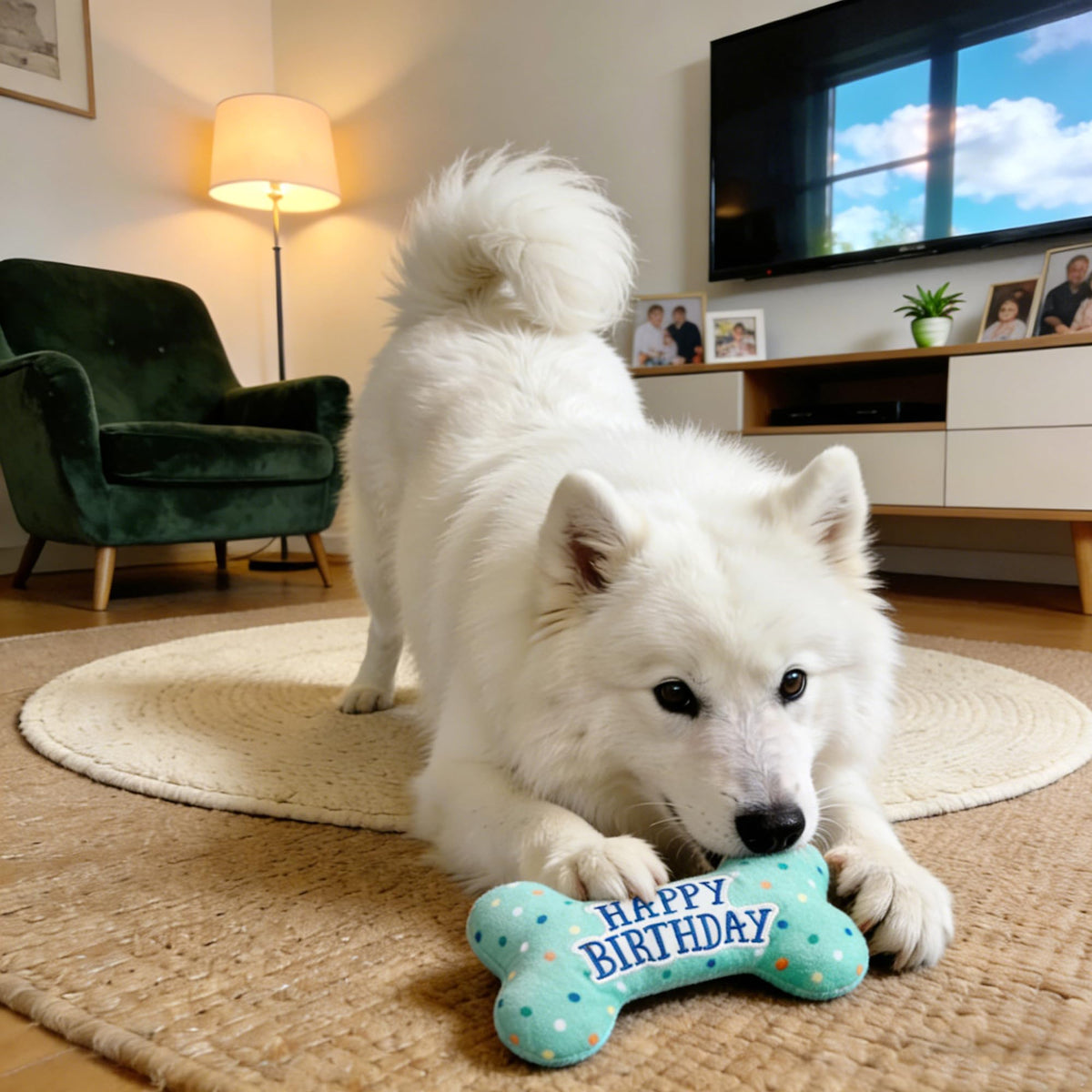 Plush Dog Squeaky Chew Toy Q38490