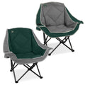 2 Pack Oversized Padded Folding Camping Chair with Cup Holder Q312939