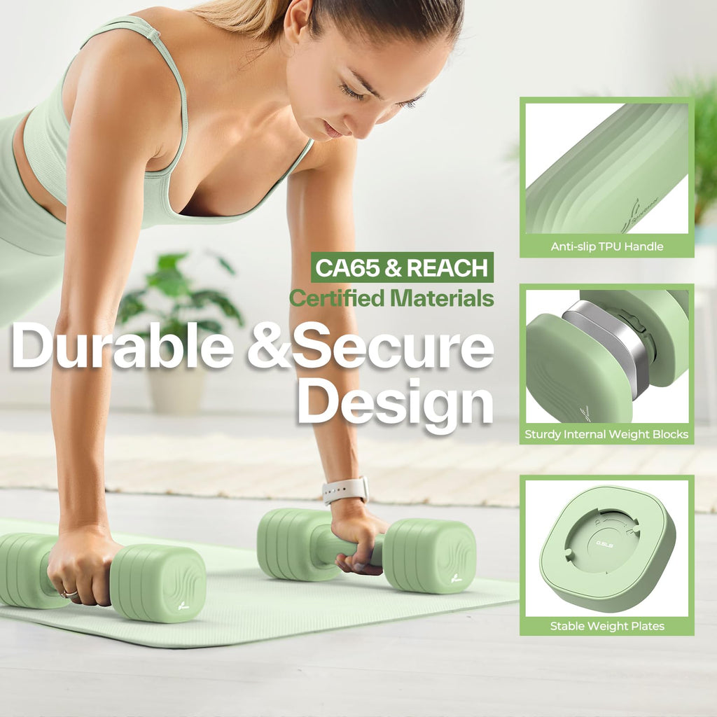 Adjustable Dumbbell Set of 2, 4 in 1 Free Weights with Soft Rubber Handle V227969