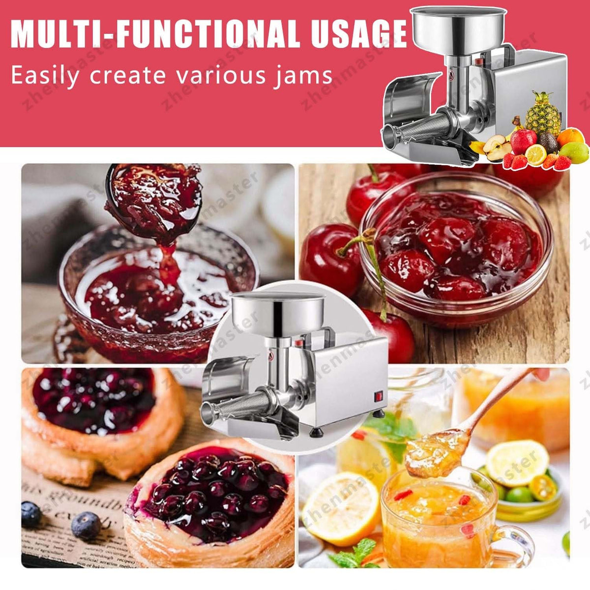 450W Stainless Steel Tomato Strainer V7436