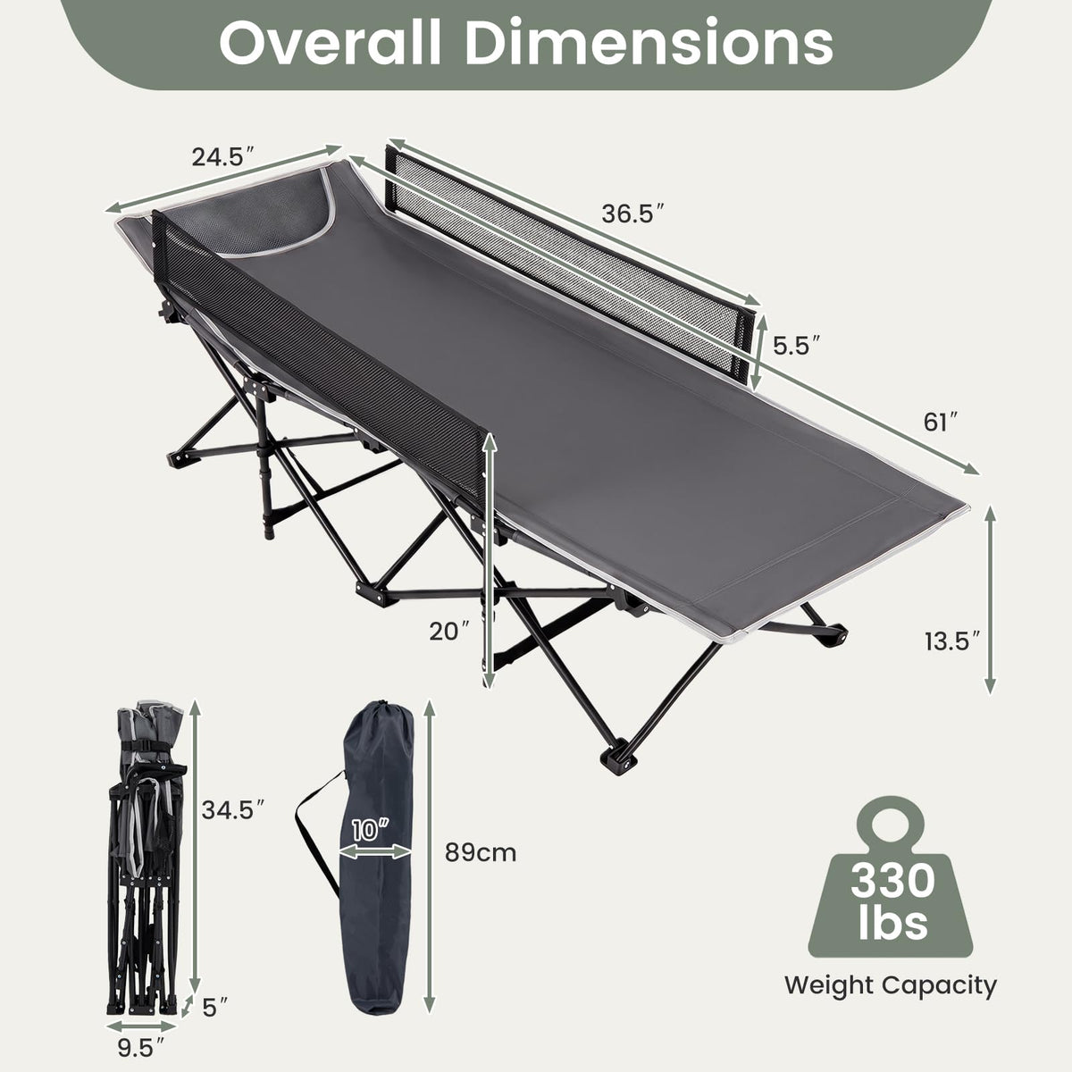 Foldable Kids Cot Y51851