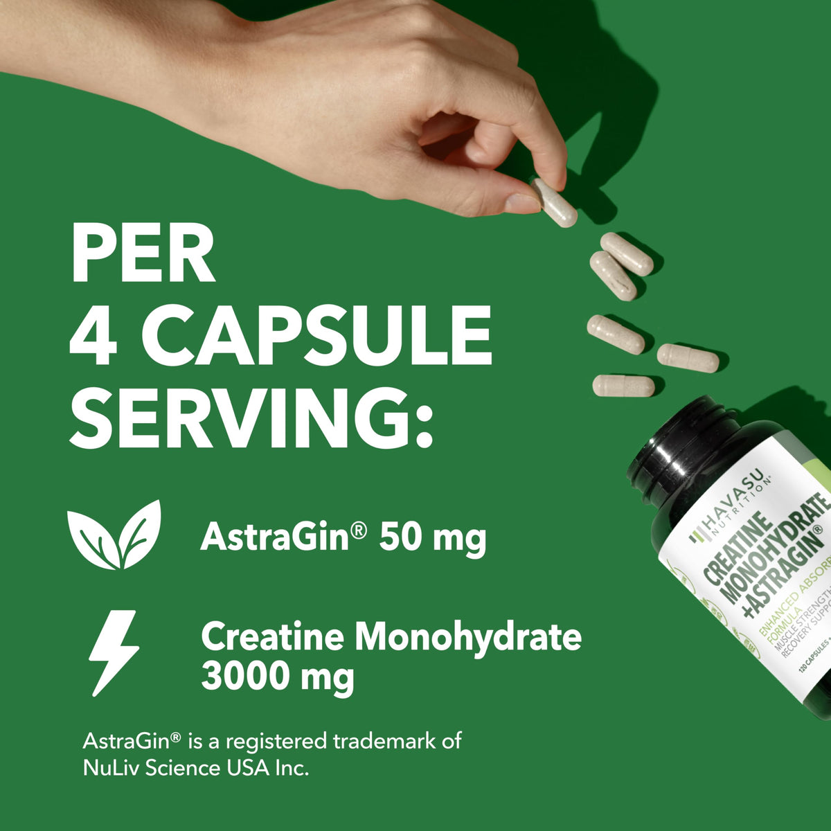 Creatine Monohydrate Capsules 3g Per Serving I76797
