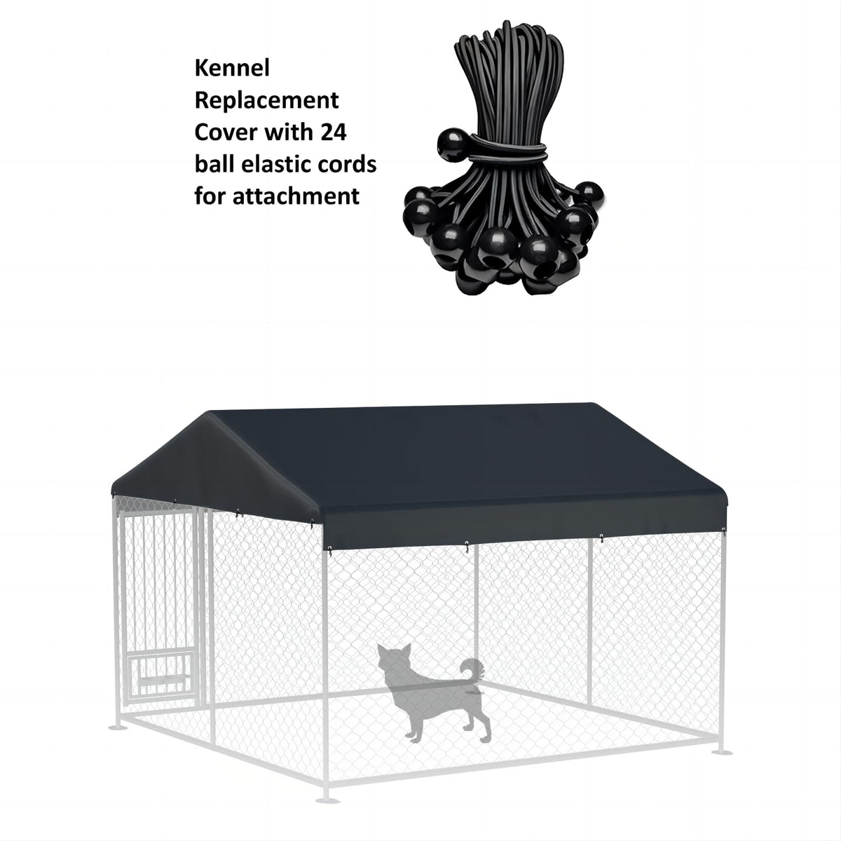 Black 10' x 10' Outdoor Dog Kennel Cover C38175