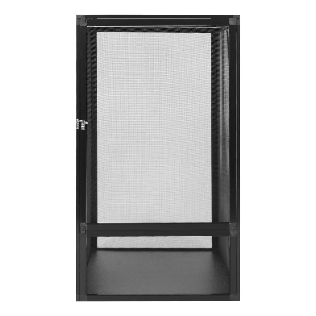 Black Large Aluminum Screen Reptile Terrarium Cage with Locking Latch Z185944