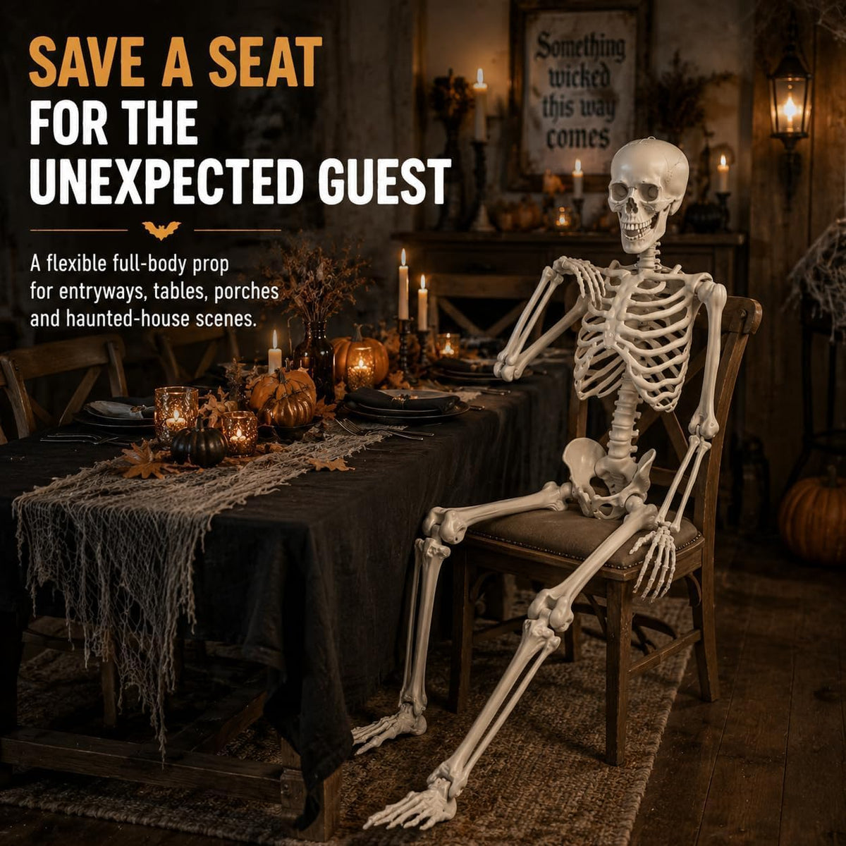 Life Size Posable Skeleton Prop Decoration N762751