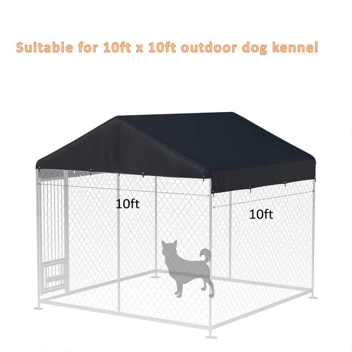 Black 10' x 10' Outdoor Dog Kennel Cover C38175