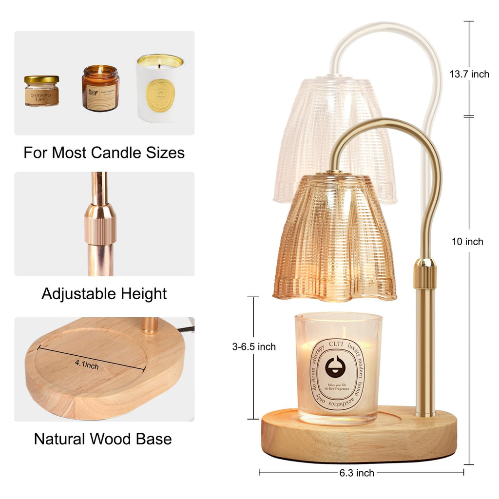 Adjustable Candle Warmer Lamp with Timer & Dimmer U932397