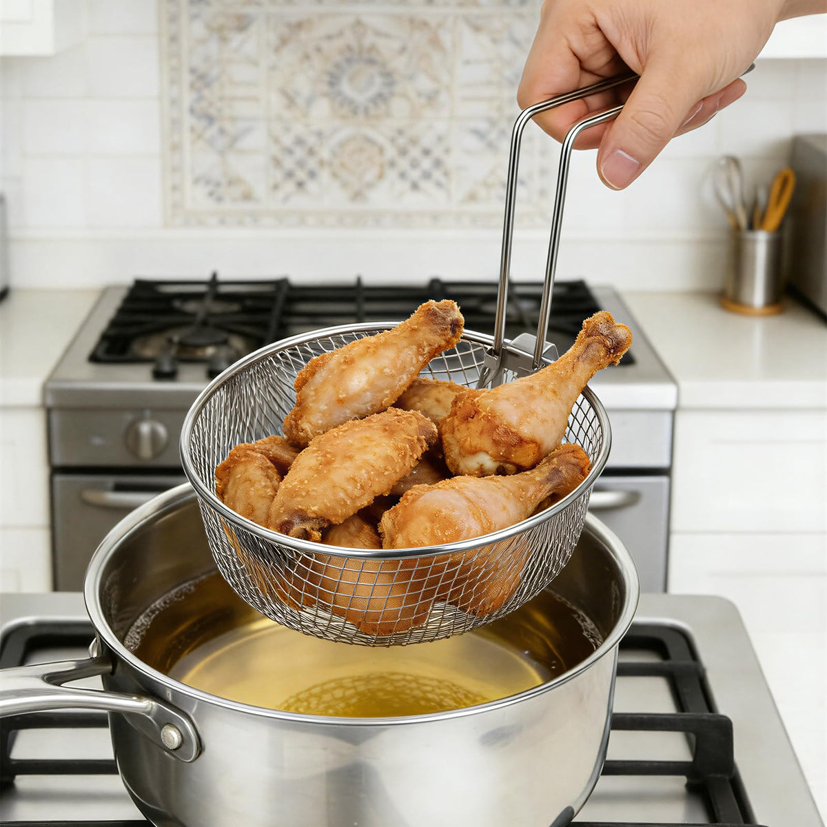 Deep Fryer Basket with Handle Z262