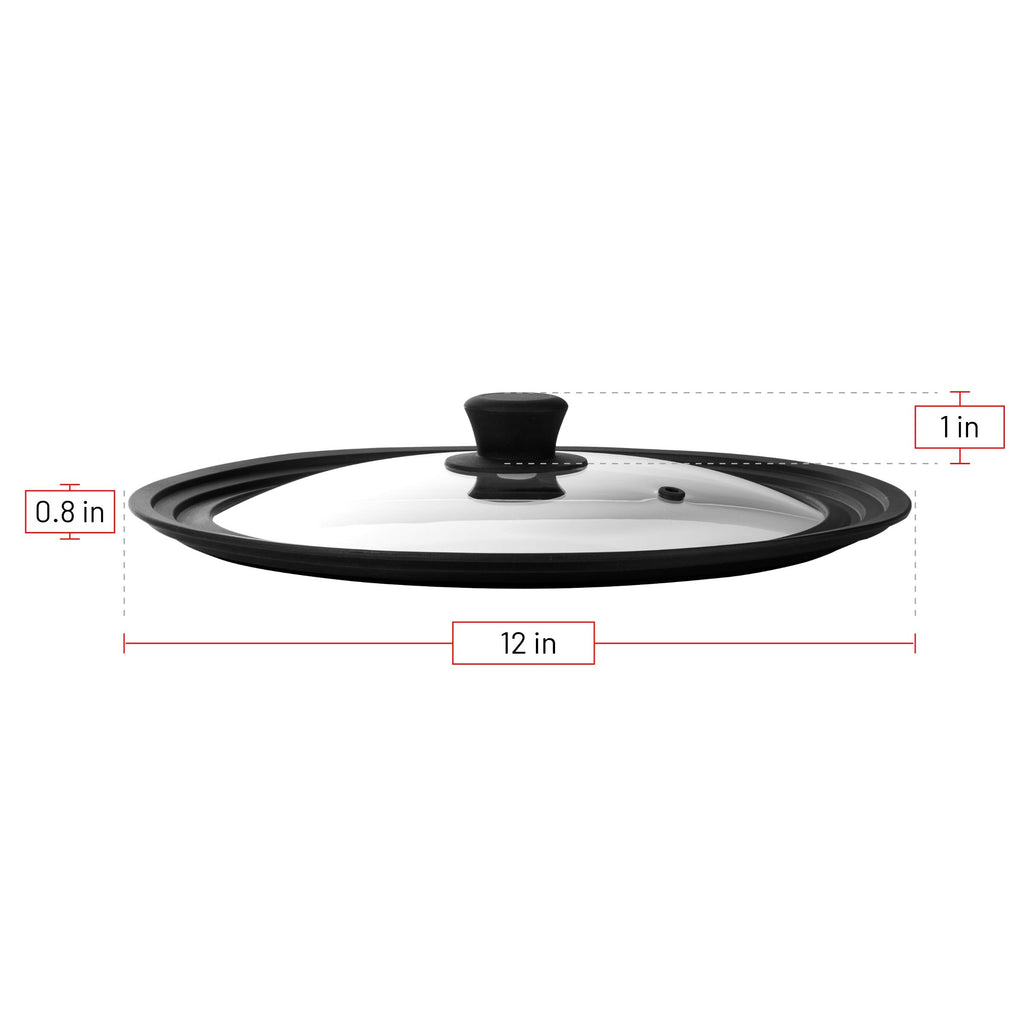 Universal Tempered Glass Lids with Silicone Rim, 2-Pack M46391