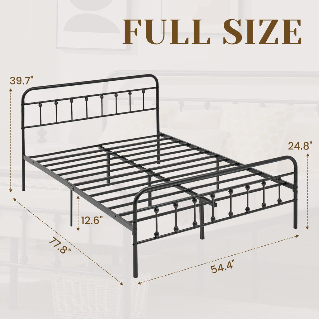 Full Metal Platform Bed Frame with Headboard and Footboard E7550