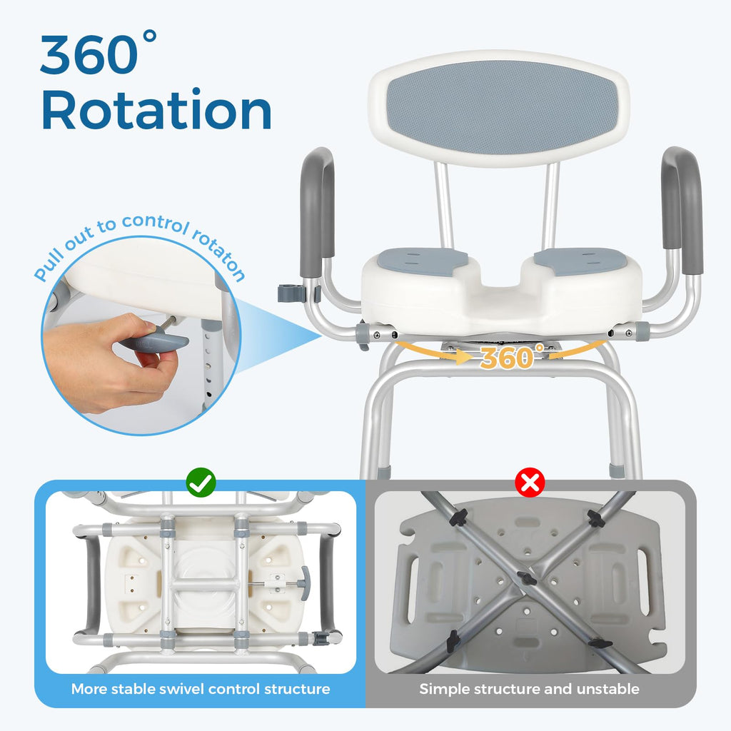 Heavy Duty Shower Chair with Arms and Back T333522