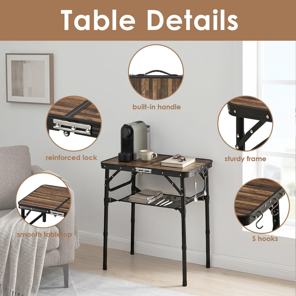Folding Adjustable Height TV Tray Table X3435