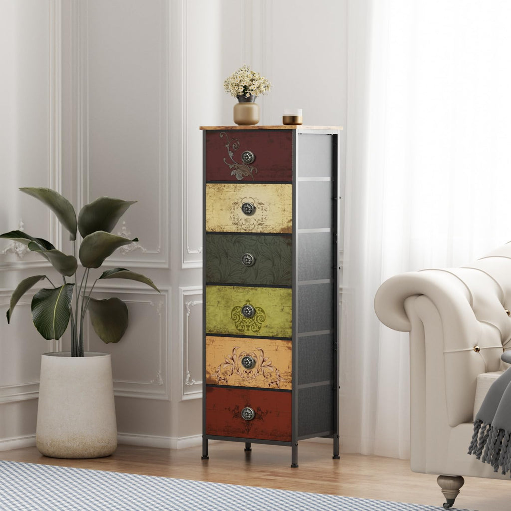 Tall 6 Drawer Fabric Dresser L298