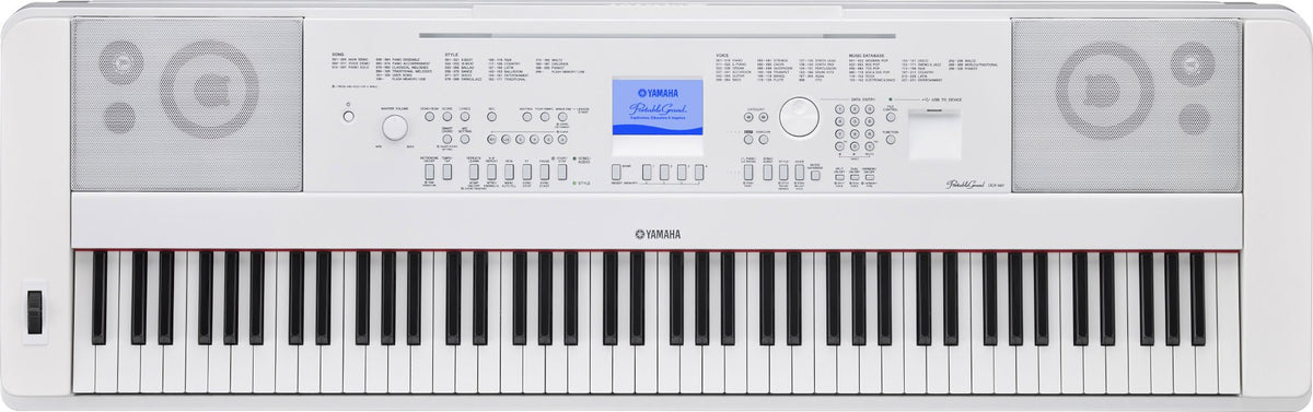 88-Key Weighted White Digital Piano with Furniture Stand L27649