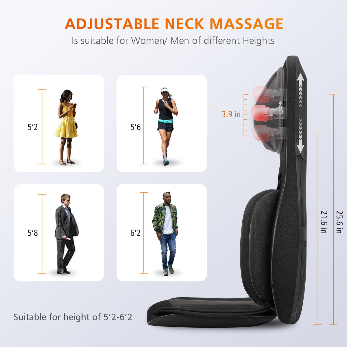 Shiatsu Neck and Back Massager Chair Pad with Heat V385483