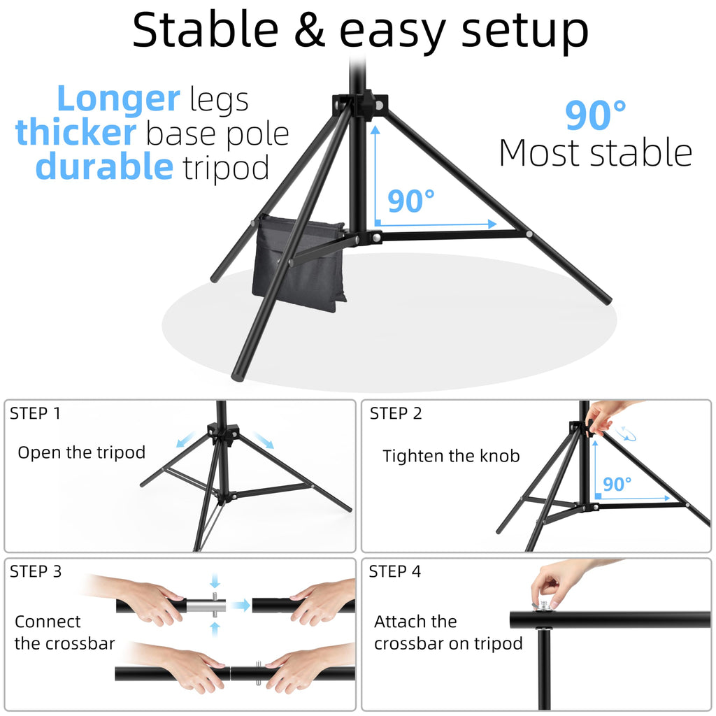 Adjustable Photo Backdrop Stand 9ft x 10ft with Carry Bag U66402