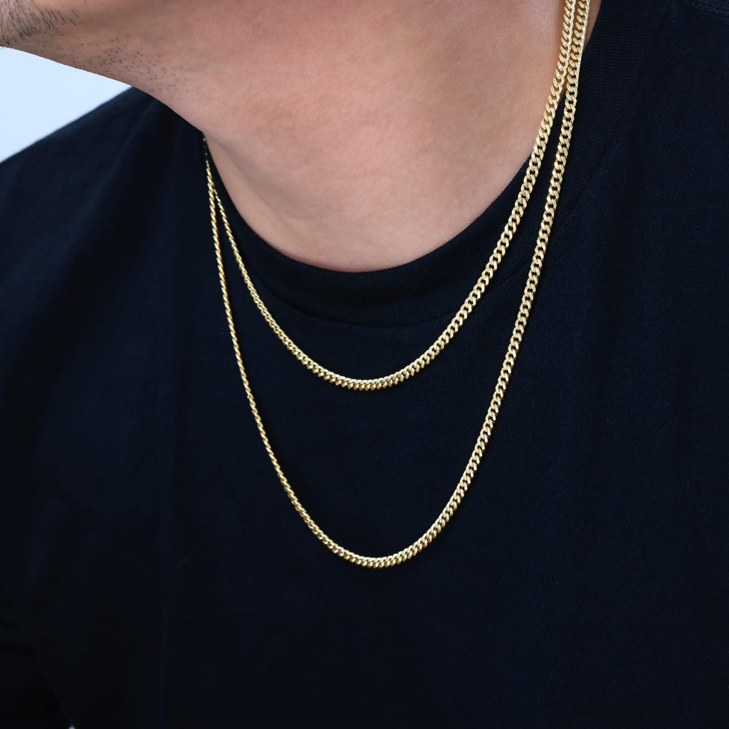 14K Yellow Gold Cuban Link Chain Necklace P748